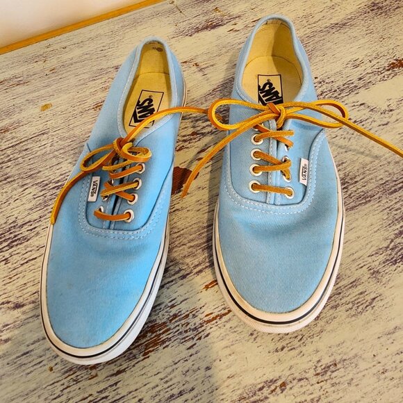Robin Egg Blue 'Off the Wall" Vans Deck Shoes - New w/ Leather Laces - TB8C - Picture 1 of 8